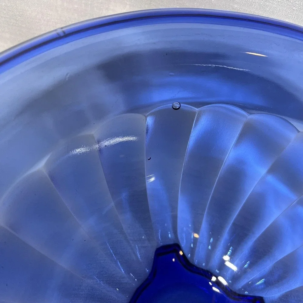 VTG Nest Of 4 Hazel Atlas PILLAR OPTIC Cobalt Blue Mixing Bowl Set